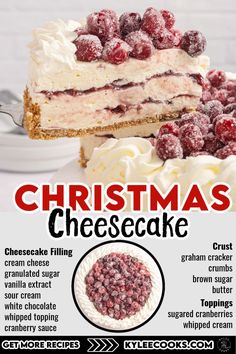 Holiday baking just got easier! This No Bake Christmas Cheesecake combines white chocolate cheesecake and cranberry sauce for a treat that’s as pretty as it is delicious.