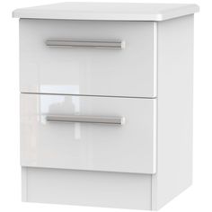 a white cabinet with two drawers on each side