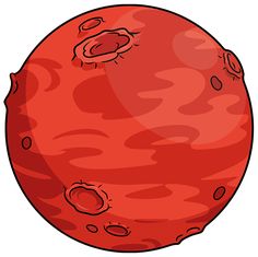 an image of a cartoon red planet