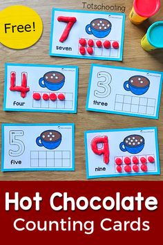 printable hot chocolate counting cards for kids