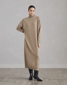 Cashmere knit dress (242M12723A93) for Woman | Brunello Cucinelli Elegant Cashmere Dresses, Fitted Long Sleeve Cashmere Dress, Elegant Winter Cashmere Dress, Elegant Cashmere Dresses For Fall, Chic Long Loungewear Dress, Elegant Knit Turtleneck Dress, Fitted Cashmere Dresses For Fall, Chic Wool Sweater Dress For Fall, Elegant Long Sleeve Cashmere Sweater Dress