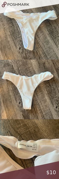 NWOT Zaful cheeky white swimsuit bottom Never worn! I bought a bikini set just for the top. Zaful Swim Bikinis White Swimsuit, Swim Suit Bottoms, Cheeky Bikinis, Price Drop, Womens Swim, The Top, Plus Fashion, Fashion Design, Women Shopping