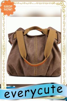 Vintage Canvas Tote Handbag Crossbody Bag Versatile Brown Canvas Bag With Double Handle, Brown Canvas Hobo Bag With Pockets, Versatile Brown Canvas Crossbody Bag, Versatile Brown Canvas Shoulder Bag, Casual Satchel Hobo Bag With Top Carry Handle, Brown Canvas Crossbody Bag With Top Handle, Casual Crossbody Bag With Top Carry Handle, Casual Brown Canvas Bag With Top Carry Handle, Brown Canvas Crossbody Bag For On-the-go