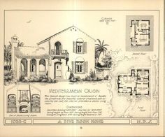 an old house with plans and pictures on it