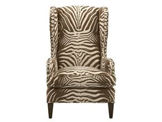 a zebra print chair on a white background