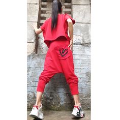 "Everyday Loose Cotton Red Set🤩 Extravagant designs and high quality fabrics. The item from the pictures is size S For more information feel free to ask questions. Material &Care Cotton and elastane Machine wash 30oC Hand wash at low temperatures Do not machine dry Medium hot iron Sizing We make sizes from xs to 5xl as well as customized measures.So don't hesitate to contact us and make one for you. 🛫🎁Shipping🎁 🛬 STANDARD SHIPPING Europe : 6-8 business days USA&Canada : 8-10 busines Baggy Red Harem Pants With Pockets, Red Baggy Harem Pants With Pockets, Baggy Red Cotton Harem Pants, Red Baggy Cotton Harem Pants, Red Cotton Baggy Harem Pants, Casual Red Sets With Pockets, Red Stretch Harem Pants, Red Stretch Cotton Harem Pants, Stretch Red Harem Pants