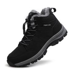 PRICES MAY VARY. WARM AND COMFORTABLE: Mens snow boots fully lined from the outsole to the insole, provides constant warmth to your feet. It also provides a soft and comfortable wearing experience while circulating heat preservation, making you prefer to wear it when going out in winter. ANTI-SLIP SOLE: The light and tough sole allows you to walk more comfortably. Plus, sole of the mens hiking shoes adopts a hydrophobic design and TPR material, which is more slip-resistant and durable. WATER-RES Winter Boots Casual, Snow Boots Men, Backpacking Boots, Mens Hiking Shoes, Backpacking Hiking, Mens Ankle Boots, Mens Winter Boots, Waterproof Snow Boots, Boots Casual