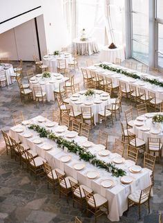 tables and chairs are set up for an event