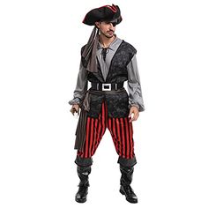 a man dressed in pirate costume standing up