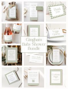 the gingham baby shower bundle is shown