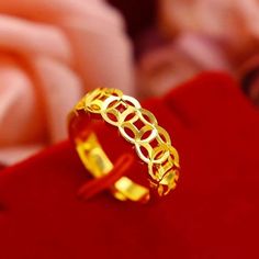 Chinese Feng Shui Coins Ring *Wealth, Good Luck,Fortune And Success Ring, Trendy Fashion, Chinese *Feng Shui Coins 18k Gold Vermeil 999 Stamp Adjustable Size Ring *Sold As Is Chinese Gold Jewellery, Feng Shui Coins, Chinese Feng Shui, Chinese Gold, Ring For Wedding, Bridal Couple, Fashion Chinese, Copper Coins, Coin Ring