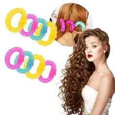 Expuqsift Donut Curling Iron Does Not Hurt Hair Hair Curling Tool Cattle Big Wave Hair Curling Doughnuts Curling Artifact Features: Easy Curler: Lets you create beautiful soft beach waves in minutes without the use of heat or chemicals. DIY Hairstyles: Get professional curls without going to the salon, save time and money with DIY hairstyling. DURABLE AND FLEXIBLE: Made of soft plastic material that can be bent in any direction. No damage to hair. Lightweight: Its compact design makes it easy to Big Wave Hair, Soft Beach Waves, Big Waves Hair, Hair Curling Tools, Curls Without Heat, Curling Rods, Curling Tools, Beach Curls, Hot Rollers Hair