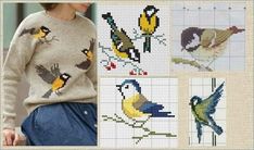 the cross stitch sweater is designed to look like birds