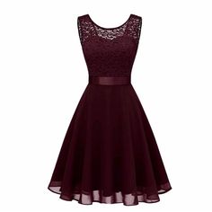 Beautiful Brand New (No Tags) Wine Red Dress Lined And Lace Trim On Top With Silk Tie Around Waist Size Medium Womens Knee Length Lace Dress, Sleeveless Lace Dress, Causal Dresses, Basic Skirt, Lace Bridesmaids, Lace Formal Dress, Lace Bridesmaid Dresses, Wedding Guest Dress Summer, Dresses For Teens