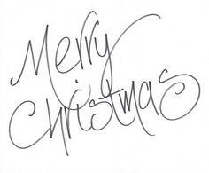 a drawing of the words merry christmas written in cursive writing