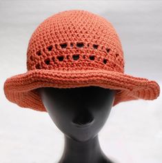 This is a digital product in pdf format. Written instructions for the crochet sun hat with eyelets. Pattern includes 3 sizes and photos. Item is non refundable. Adjustable Brimmed Crochet Hat In Orange, Adjustable Brimmed Orange Crochet Hat, Adjustable Orange Brimmed Crochet Hat, Crochet Brimmed Sun Hat, Brimmed Yarn Sun Hat With Crochet Details, Crochet Yarn Brimmed Sun Hat, Hand-knitted Brimmed Crochet Hat In Cotton Yarn, Knitted Cotton Yarn Brimmed Sun Hat, Cotton Yarn Crochet Brimmed Hat