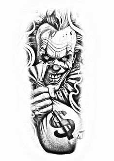 Hood Tattoo For Men, Clown Tattoo Design, Hamsa Drawing, Crip Tattoos, Hand Tattoo Ideas For Men, Shoulder Tattoo Men, Fancy Tattoo, Joker Art Drawing, Praying Hands Tattoo Design