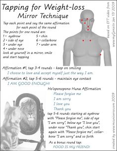 SE #4c weight loss mirror Emotional Freedom Technique (eft), Cue Cards, Emotional Freedom Technique, Eft Tapping, Emotional Freedom, Energy Medicine, Acupressure Points, Self Empowerment, Reflexology