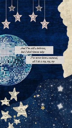 a collage of stars and a disco ball