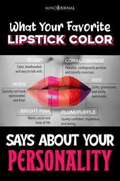 a poster with the words, what your favorite lipstick color says about your personality