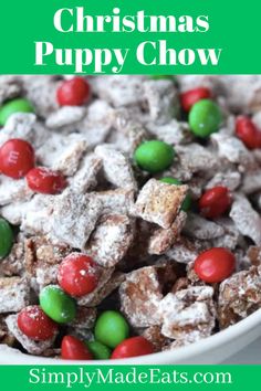 Christmas puppy chow with m&ms. Original Puppy Chow Recipe, Christmas Chocolate Recipes