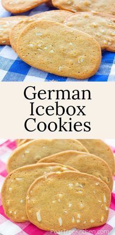 the german icebox cookies are made with white chocolate and sprinkled with sea salt