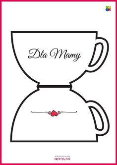 a coffee pot with the words do many on it and a red frame around it