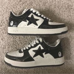 Authenticate Buyers Only Comes With Original Box And Recipes Bapesta Shoes, Bape Shoes, Bape Black, Cool Shoes, Shoes Color, Mens Shoes Sneakers, Original Box, Men's Shoes, Shoes Sneakers