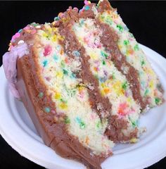 Chocolate Cake Slice, Slice Of Cake, Funfetti Cake, Yummy Comfort Food, Cake Slice, Cute Desserts, Food Cakes, Pretty Cakes, Food Obsession