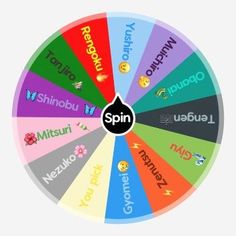 a spinning wheel with the words spin written in different languages on each side and smiley faces