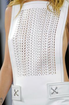 Alexander Wang Spring 2014 - Details Laser Cut Fashion, Fashion Week Spring 2014, Woman Suit Fashion, Clothing Details, 2014 Fashion, Spring Summer 2014, Suit Fashion, White Fashion