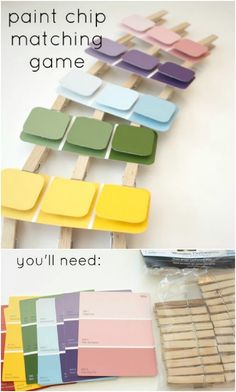 some paint chip matching game is shown with the words you'll need