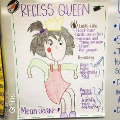 a drawing of a girl with a crown on her head and words written below it