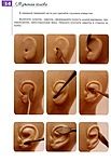 an instruction manual for how to use the ear with a pair of tongs on it