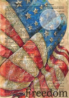 an american flag with stars and the words,'freedom is in the air '