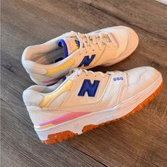 New Balance 550. ‘Sea Salt Marine Blue’ Men’s 9, Women’s 10.5. Like New, Never Been Worn. New Balance Colorful, New Balance 550 Sea Salt, 550 Sea Salt, Balance 550, Shoes New Balance, Shoe Wishlist, Marine Blue, New Balance Shoes, S 10