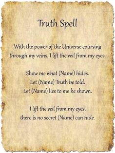 Karma Spell, Truth Spell, Witch Spells, Magia Das Ervas, Easy Spells