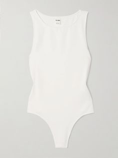 Quality basics form the foundation of so many outfits, and RE/DONE's bodysuit works just as well on its own or layered. Made from white cotton-blend jersey, it has a figure-hugging fit and high-cut legs to minimize unwanted lines. You'll want to add the black version to your cart, too. Quality Basics, Many Outfits, Flat Dress Shoes, Dress Flats, Cotton Bodysuit, White Bodysuit, The Foundation, Black Bodysuit, Everyday Wardrobe