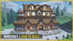 a minecraft house is shown with the words how to build in front of it