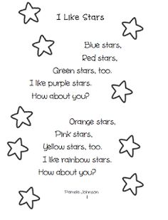 a poem written in black and white with stars on the bottom, one star has been added