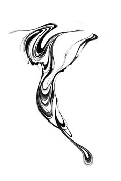 a black and white drawing of a wave