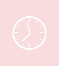 a white clock on a pink background