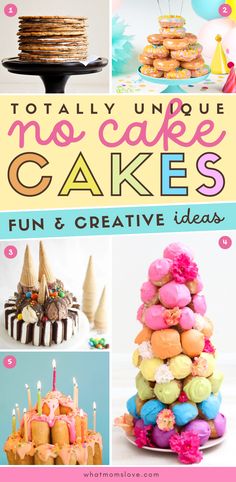 an image of cakes with the words totally unique no - cake cakes fun and creative ideas