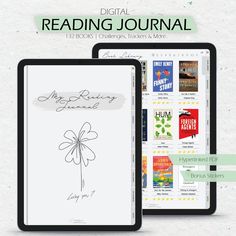 the digital reading journal is open and ready to be used