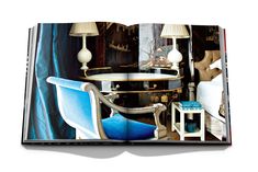 an open book with pictures of furniture and lamps