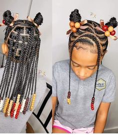 Girls Braided Hairstyles Kids, Cabello Afro Natural, Kids Braids, Lil Girl Hairstyles, Kid Braid Styles, Braided Cornrow Hairstyles, Afrikaanse Mode, Toddler Hairstyles Girl