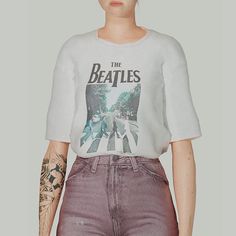 Loose Tees, Ts4 Cc, Sims 4 Clothing, Sims 4 Cc, Sims 4 Custom Content, The Sims 4, The Sims, The Beatles, Sims 4