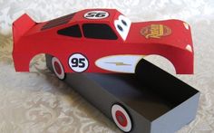 a paper model of a red race car