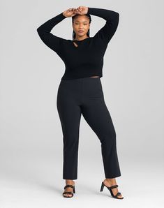 This ultra-flattering black pant makes getting dressed a breeze! Dress it up or down — you'll feel amazing in whatever you wear. Designed with a luxurious Italian stretch woven fabric, princess seams, and hidden shaping panels for a flawless finish. It's also wrinkle-resistant and machine washable (cold and delicate please). Honeylove, Perfectionist Pants for Women in Jet Black (Black), Size: 1X Perfect Pant, Getting Dressed, Princess Seams, Princess Seam, Jet Black, Black Pants, Woven Fabric, Pants For Women, Size Medium