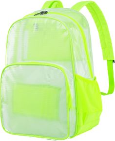 The brand-new, transparent backpack. Perfect for children's school books and supplies. Durable material with ample storage space. School Backpack With Transparent Straps, School Backpack With Transparent Straps And Rectangular Shape, School Backpack With Clear Strap In Nylon, Clear Backpack For Back To School, Back To School Clear Backpack, Back To School Backpack With Mesh Pockets, Back To School Mesh Bag, Back To School Mesh Backpack For Students, Student Mesh Bags For Back To School